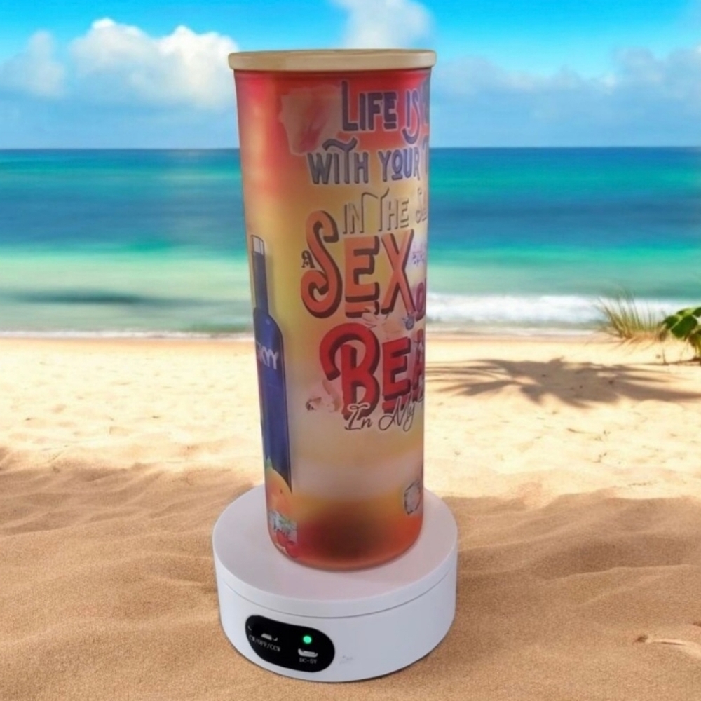 Life is Better With Your Toes In The Sand 20oz Matte Glass Tumbler w/ duo lids